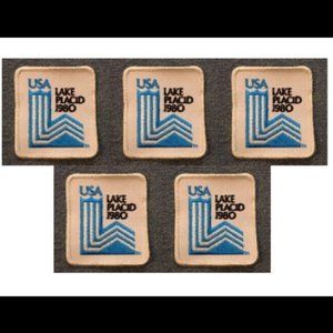 Lot of 5 ~ 1980 Lake Placid Winter Olympic Vintage Sew-On Embroidery Patch